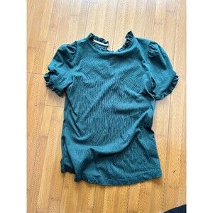 Boden Teal Ruffle Sleeve Blouse